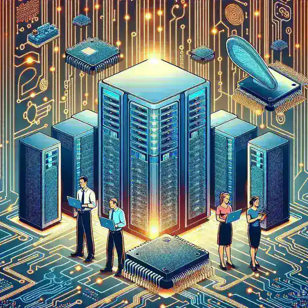 "Custom AI chip development in a tech lab, highlighting U.S. startups responding to OpenAI’s increasing compute requirements for advanced artificial intelligence applications."