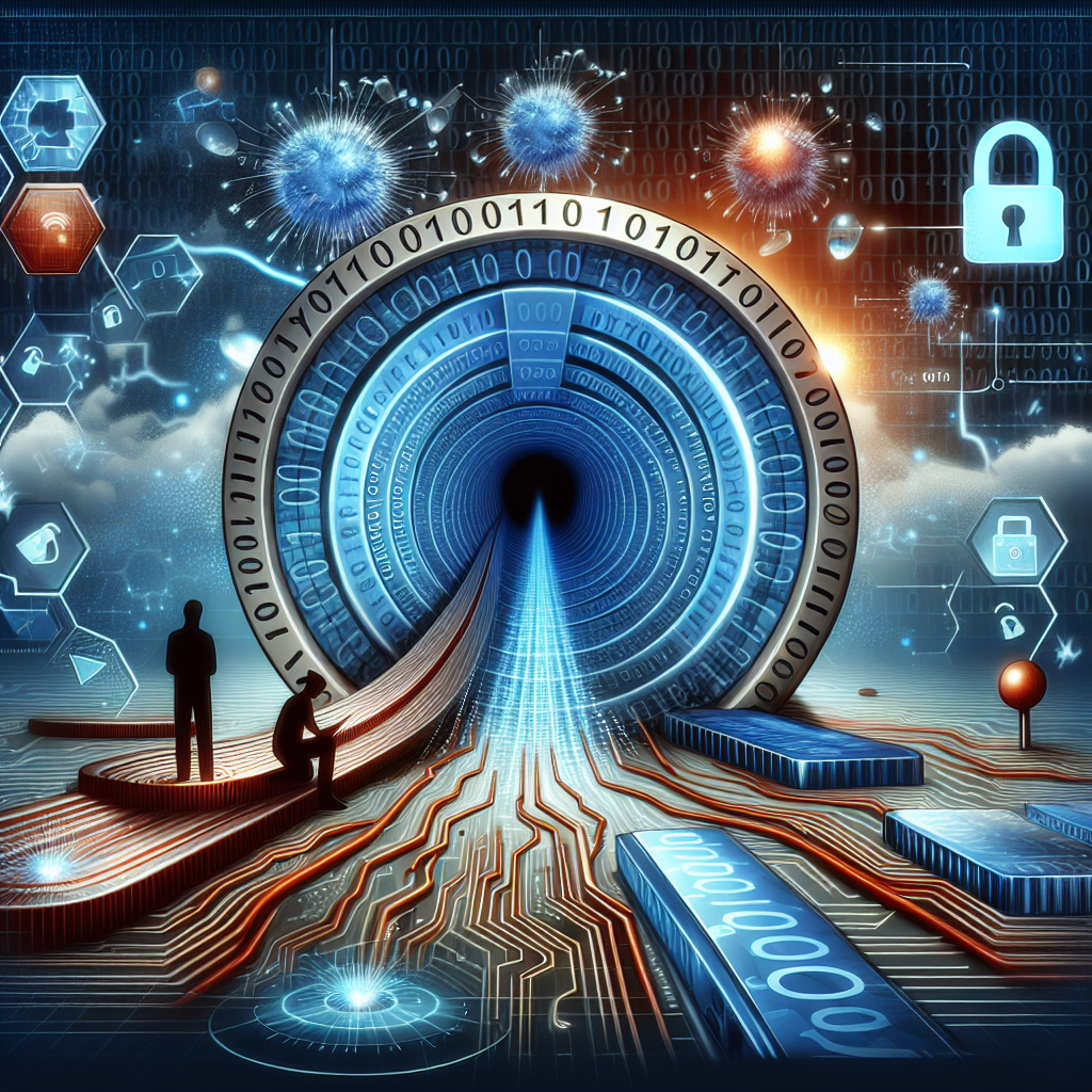 "Diagram illustrating DNS tunneling process, highlighting how hackers exfiltrate data through DNS queries in a cybersecurity context."